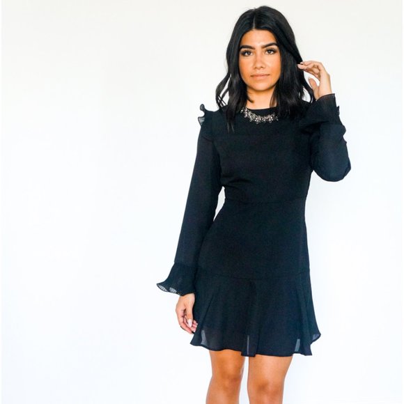 Dresses & Skirts - Black Full Coverage Ruffle Dress